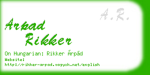 arpad rikker business card